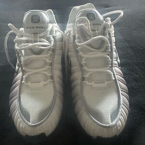 Nike Shox Kids White Gray Sneakers